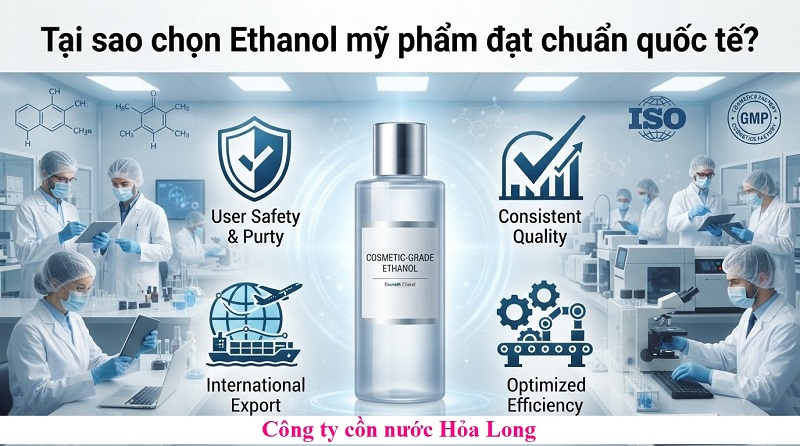 Cồn Ethanol Mỹ Phẩm Đạt Chuẩn Quốc Tế – Giải Pháp Nguyên Liệu Chất Lượng Cho Ngành Mỹ Phẩm